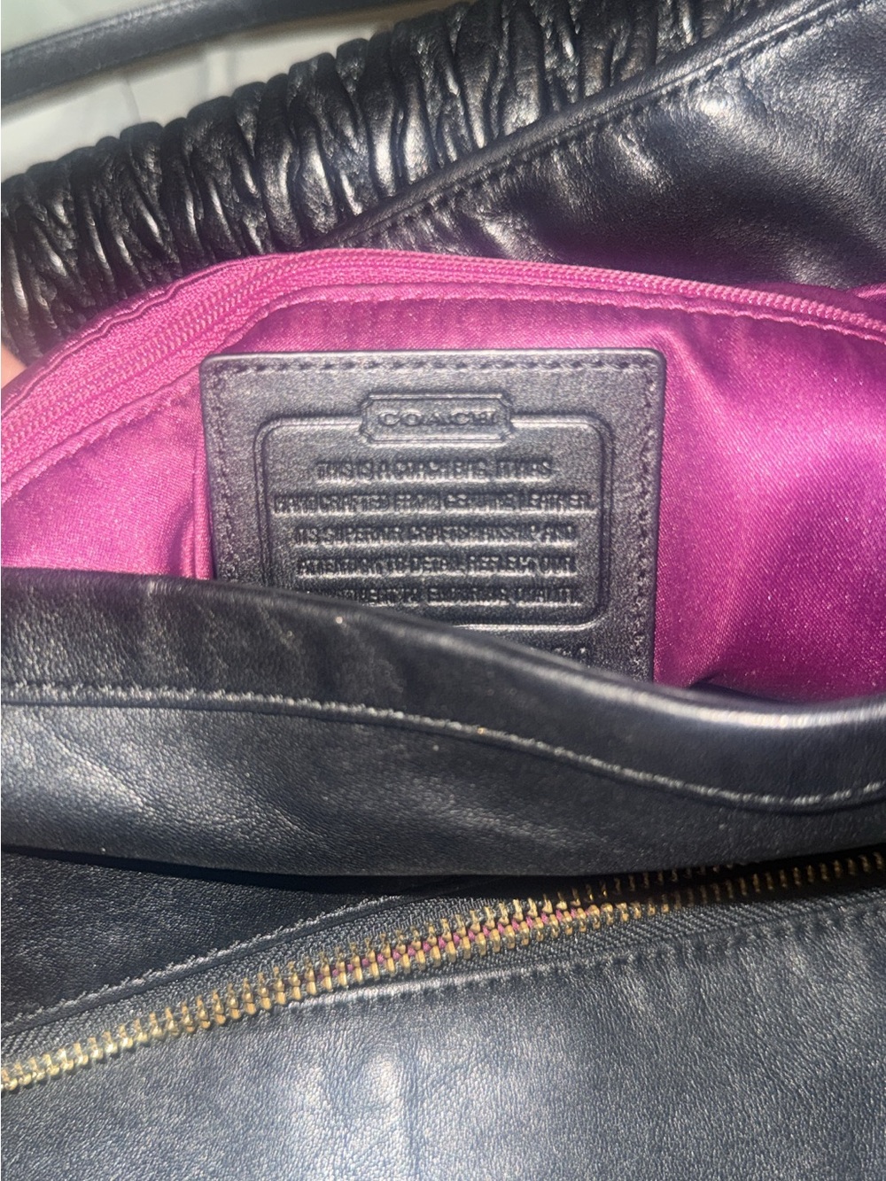 Black Textured Leather Shoulder Bag - Picture 3 of 3